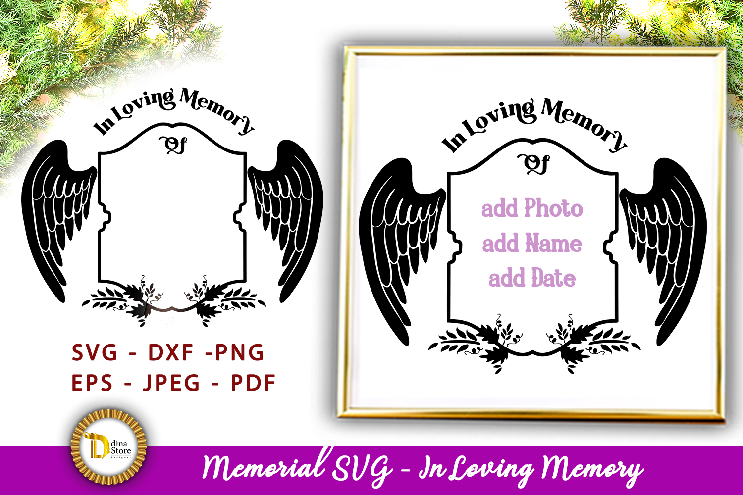 Free Cricut SVG File For Memorial Projects In Loving Memory Photo Frame