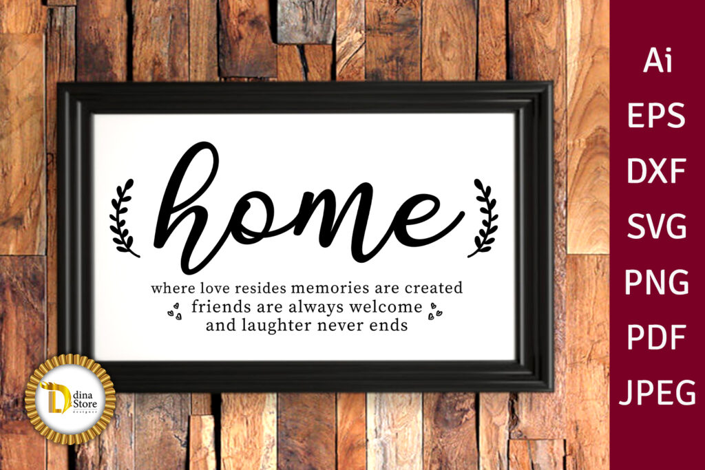 Farmhouse sign svg -Home where love resides- cutting files