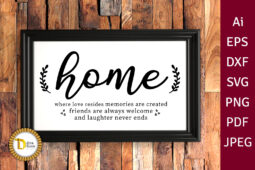 Farmhouse sign svg -Home where love resides- cutting files