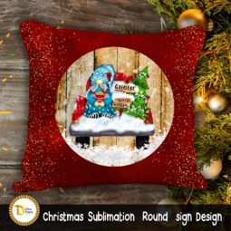 Christmas Sublimation Round Sign design Gnome sweet Gnome
