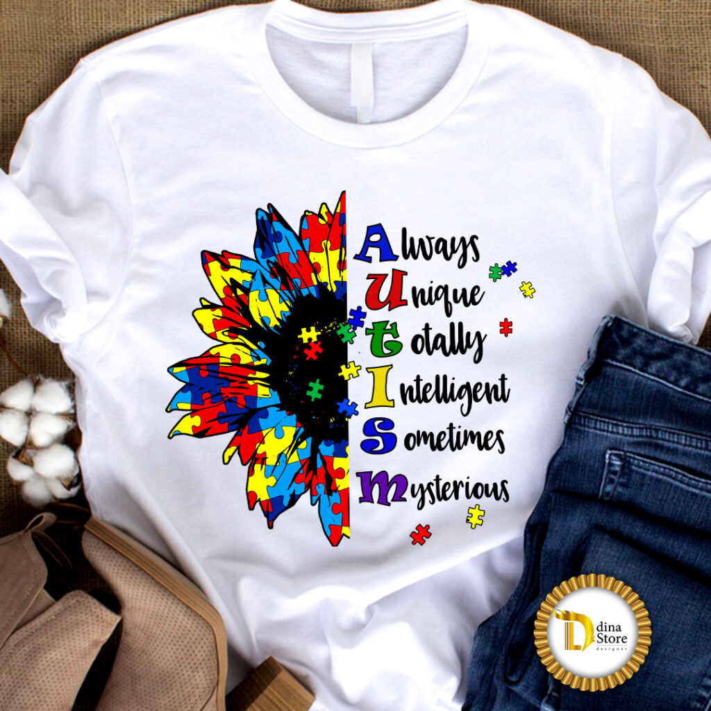 Autism Awareness Sublimation Sunflower clipart