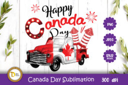 Canada Day Sublimation truck-Happy Canada Day