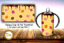 Sublimation Sippy cup Tumbler Chocolate & Donuts