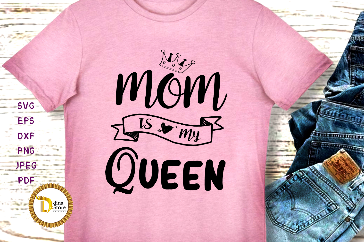 Mom is my Queen Svg, Mom is my Queen Png, Mom is my Queen Bundle, Mom is my  Queen Designs, Mom is my Queen Cricut