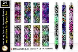Pen Wrap Colorful Leopard Bundle for Epoxy pens