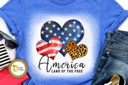 4th of July Sublimation Quote -Leopard print Heart