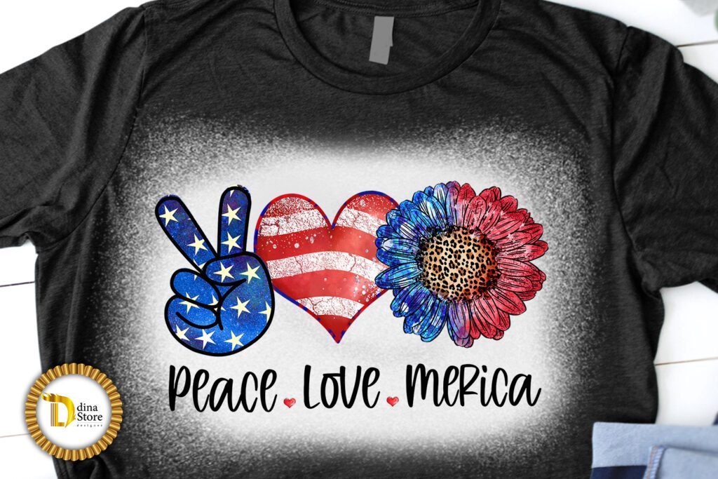 4th of July Sublimation peace love merica