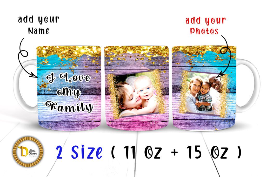 Mug Sublimation 11 - 15 Oz Bluish purple wooden
