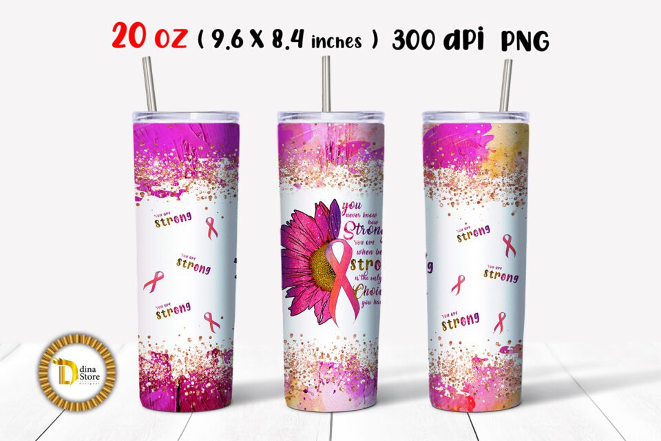 20 oz Skinny Tumbler Breast Cancer Awareness