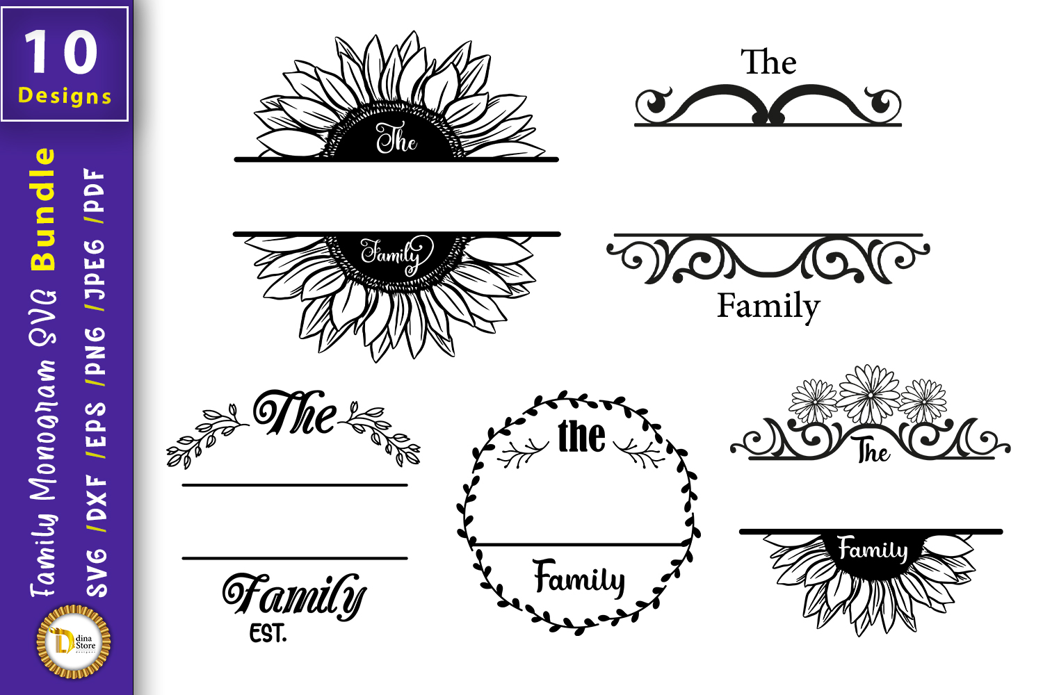 Family SVG Bundle Set of 12 Cut File Designs for (1634087)