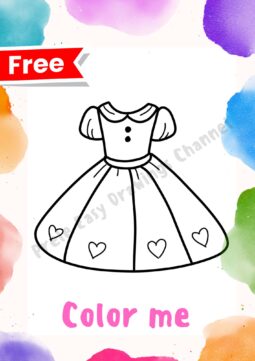 Coloring Page Free-Simple Dress Prele Easy Drawing