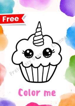 Coloring Page Free -Unicorn Cupcake Prele Easy Drawings