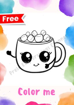 Coloring page free-Cute Hot chocloate by Prele Easy Drawings