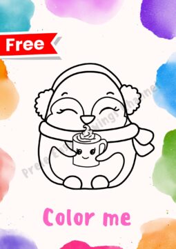 Coloring page free-Cute Penguin by Prele Easy Drawings