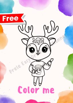 Coloring page free-Cute Deer by Prele Easy Drawings