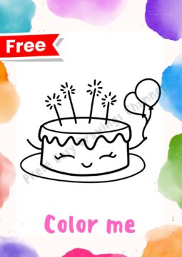 Coloring page free-So Cute Birthday Cake Easy by Prele Easy Drawings