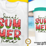 Sweet Summer Watermelon Doodle letter Summer Sublimation PNG