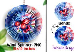 4th if July Butterfly Wind Spinner 10x10 inches Sublimation
