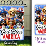 4th of July Funny Dogs Garden Flag 12x18 inches Sublimation