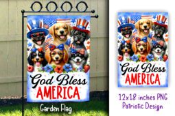 4th of July Funny Dogs Garden Flag 12x18 inches Sublimation